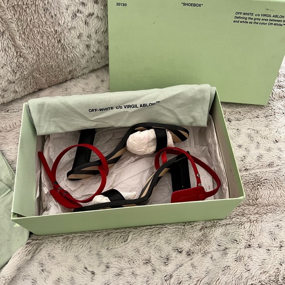 Off white zip tie ankle strap heels size 6 - Picture 12 of 16